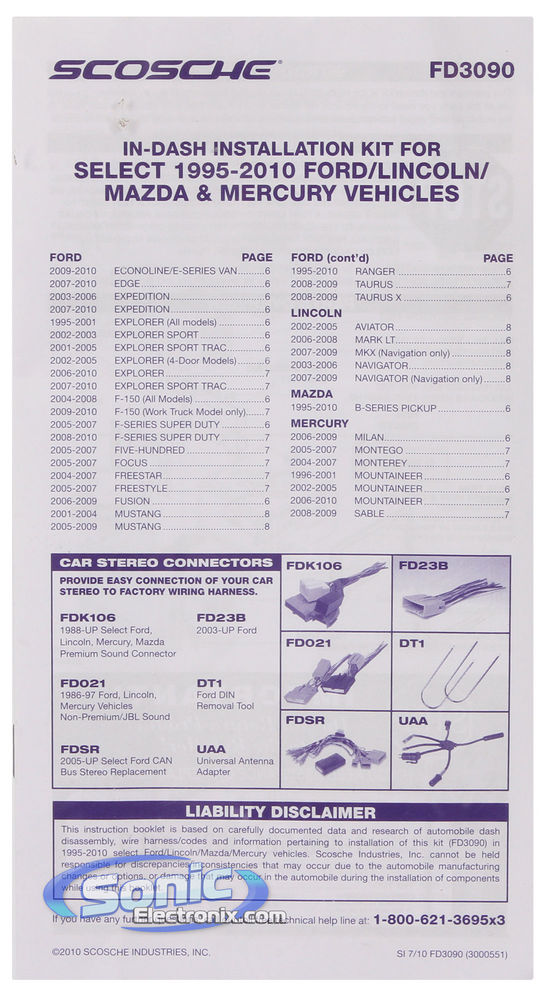 Scosche FD3090B Dash Kit Image 2