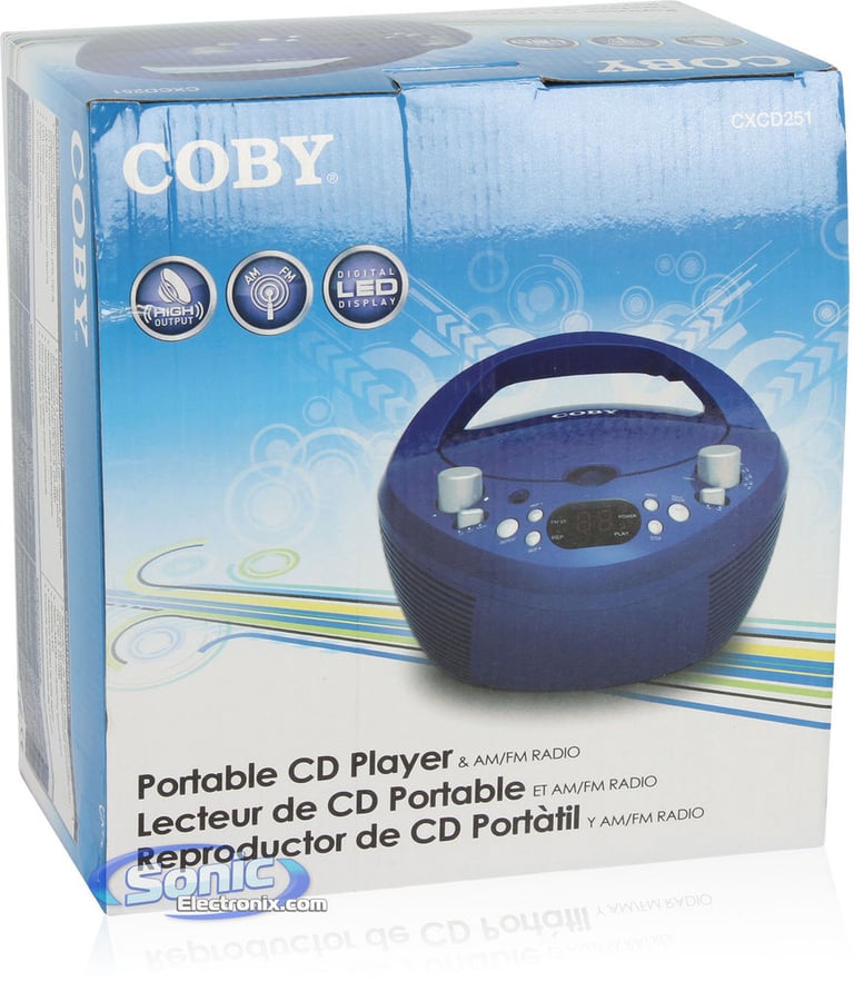 Coby CXCD251BLU (CX-CD251BLU) Portable AM/FM Radio CD Player - Blue Image 8