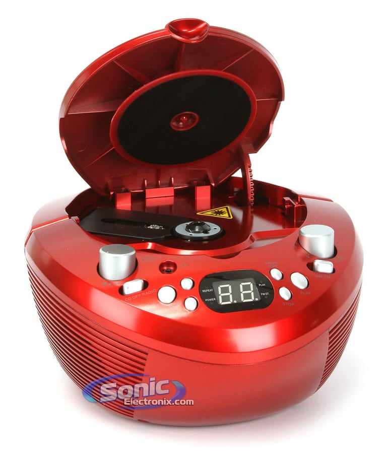 Coby CXCD251RED (CX-CD251RED) Portable AM/FM Radio CD Player - Red Image 2