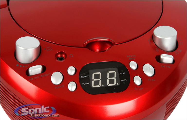 Coby CXCD251RED (CX-CD251RED) Portable AM/FM Radio CD Player - Red Image 4
