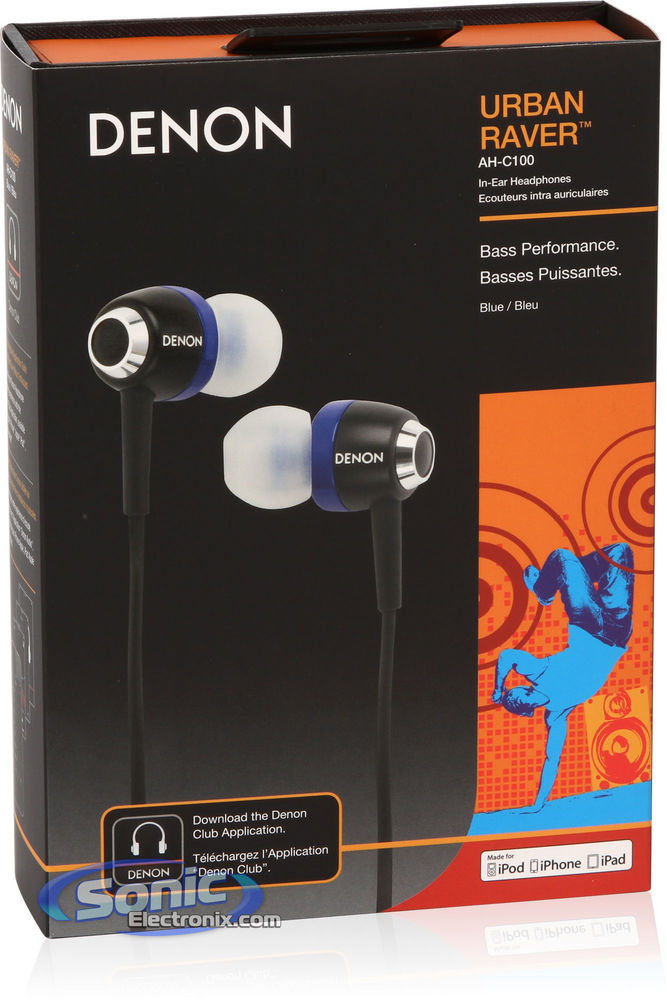 Denon AH-C100BU (AHC100BU) Urban Raver In-Ear Headphones - Blue/Black Image 7