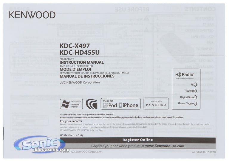 Kenwood KDC-HD455U Image 8