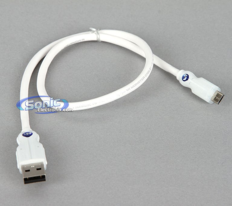 Monster USB Micro to USB Cable (MBL DL USB HSMI-1.5 WW) White Image 1