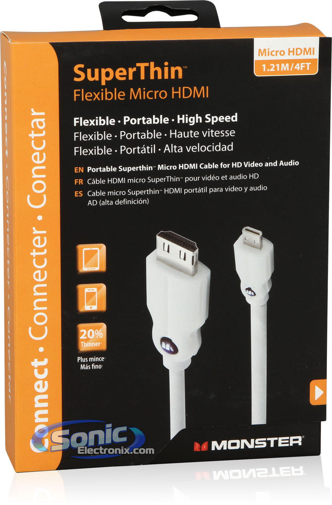 Monster (MBL DL HSST-4 D-A WW) Mobile SuperThin Micro HDMI Cable - 4-Feet Image 2