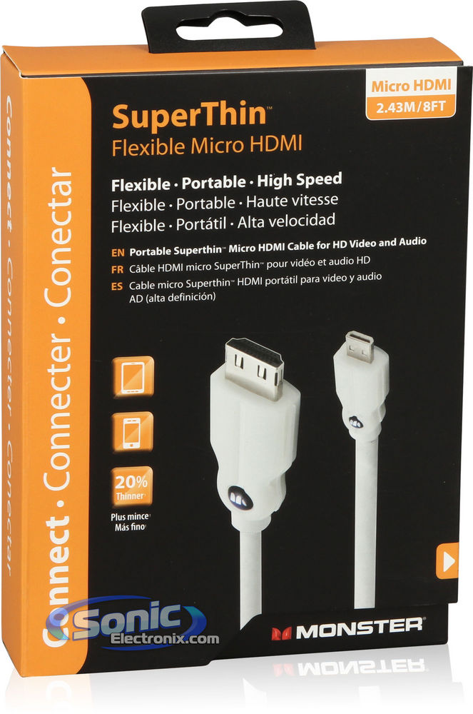 Monster (MBL DL HSST-8 D-A WW) Mobile SuperThin Micro HDMI Cable - 8-Feet Image 2