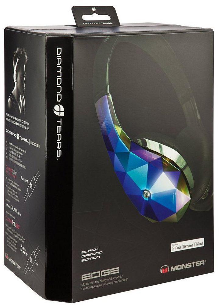 Monster Diamond Tears Edge On-Ear Headphones - Black Crystal Image 5
