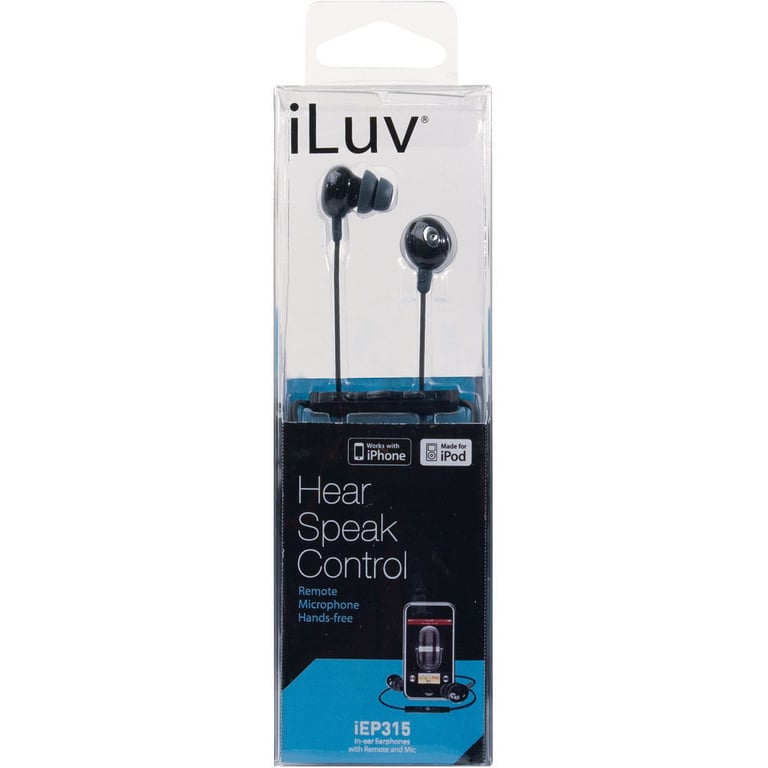 iLuv Jonagold iEP315BLK (iEP 315) Earphones In-Ear Headphones - Black Image 3
