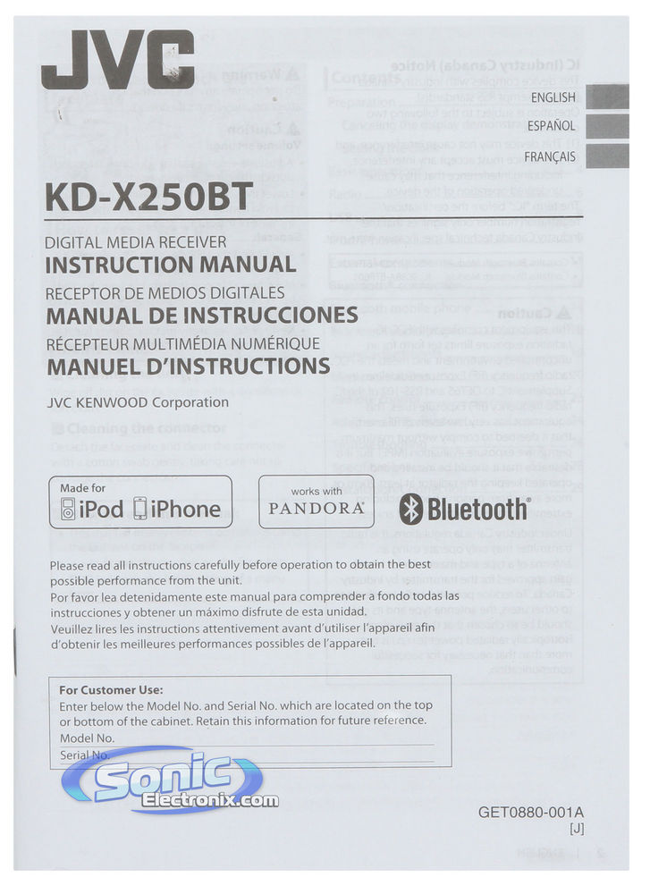 JVC KD-X250BT (Factory Refurbished) Image 8