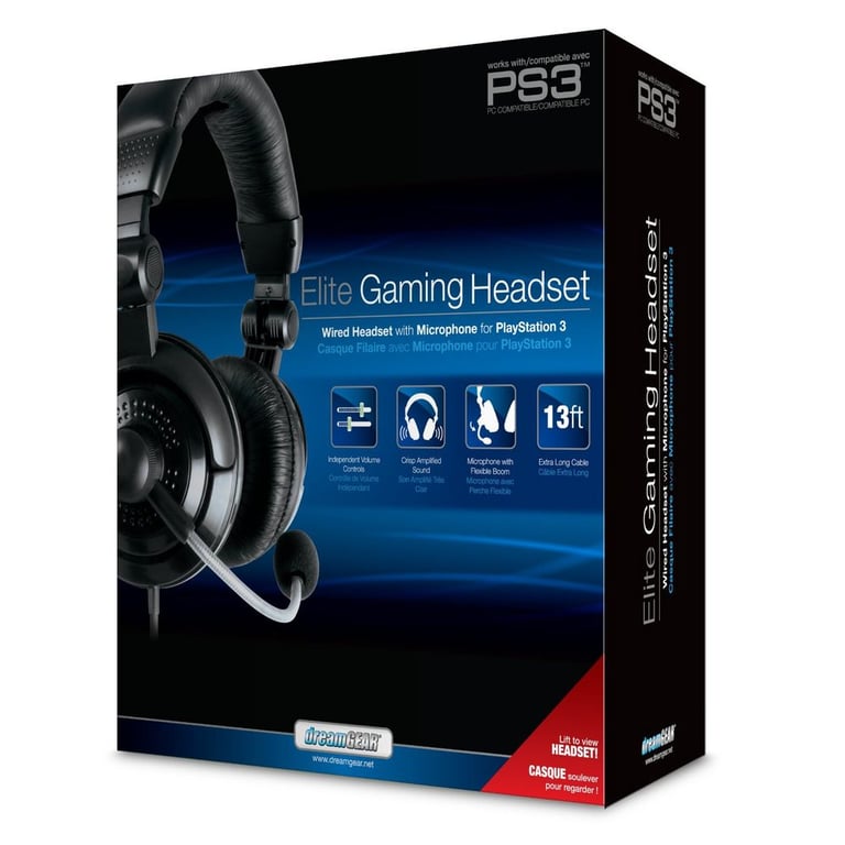 DreamGear PS3 Elite - 3855 PlayStation 3 Gaming Headset - Black Image 2