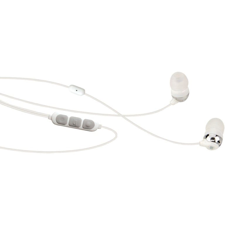 Scosche HP155MW Noise Isolation Earbuds In-Ear Headphones (White) Image 1