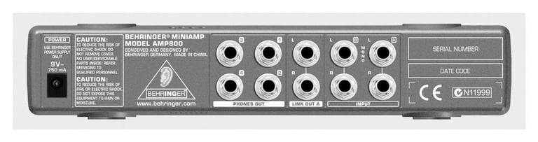 Behringer MINIAMP (AMP800) 4-Channel Headphone Amplifier Image 3