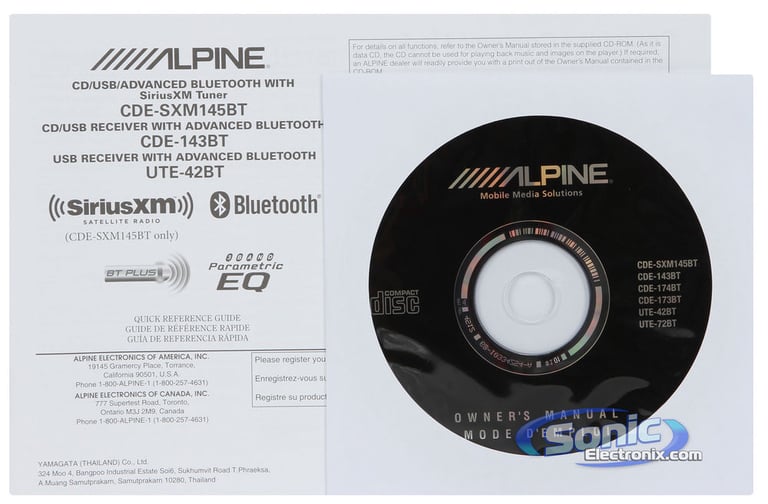 Alpine CDE-143BT (Open Box, Complete) Image 6