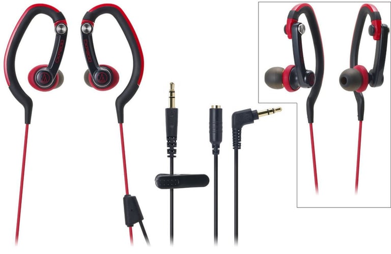 Audio Technica ATH-CKP200RD SonicSport In-Ear Headphones - Red Image 1
