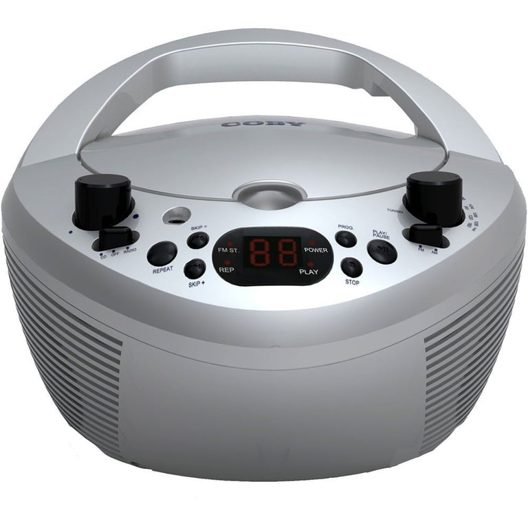 Coby CXCD251 (CX-CD251SVR) Portable AM/FM Radio CD Player - Silver Image 2