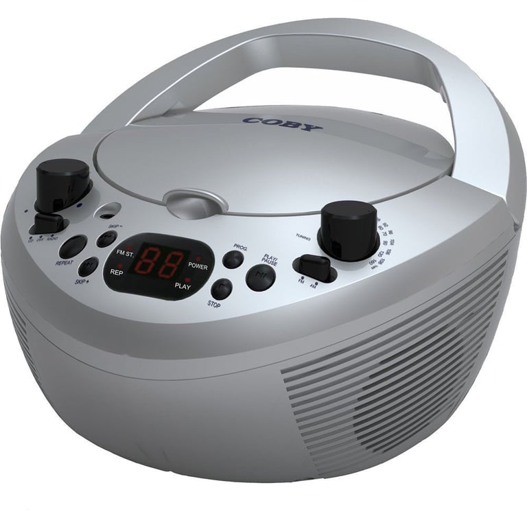 Coby CXCD251 (CX-CD251SVR) Portable AM/FM Radio CD Player - Silver Image 1