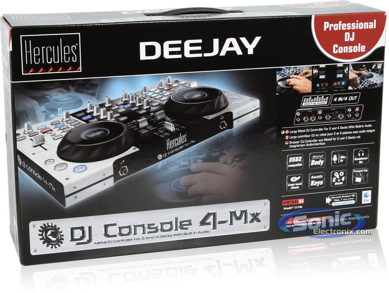Hercules DJ CONSOLE 4-Mx with XPS 2.0 60 DJ Set Multimedia Speakers Image 10