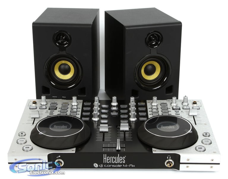 Hercules DJ CONSOLE 4-Mx with XPS 2.0 60 DJ Set Multimedia Speakers Image 1