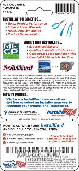 InstallCard 42-1007 (Mobile Video) Image 2
