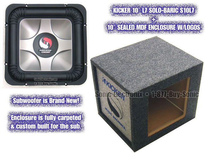 Kicker S10L7 10" Solo-Baric + 10" Logo Enclosure Image 1