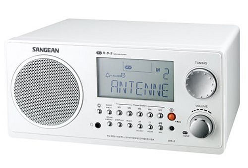 Sangean WR-2 Table Top Cabinet AM/FM Radio (White) Image 1