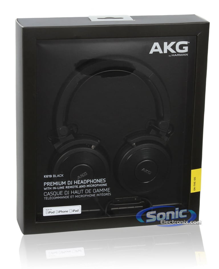 AKG K619BLK (K 619 BLK) Premium DJ Headphones Headset - Black (Open Box) Image 11