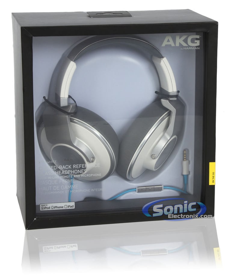AKG K551 (K 551 WHT) Reference-Class Closed Back Headphones - White (Open Box) Image 9