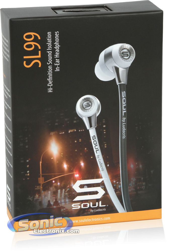 SOUL Electronics (SL99BW) Sound Isolation In-Ear Headphones/Earbuds - White/Black Image 8