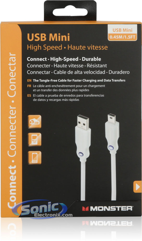 Monster (MBL DL USB HSM 1.5 D-A WW) High Performance USB Cable to Mini USB Cable Image 2