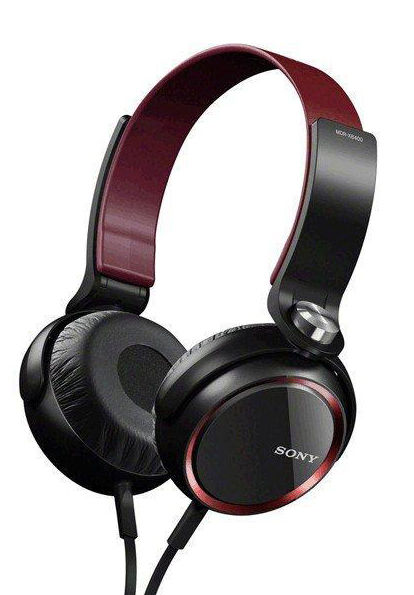 Sony MDR-XB400/RED (MDRXB400/RED) XB Extra Bass Headphones - Red/Black Image 1