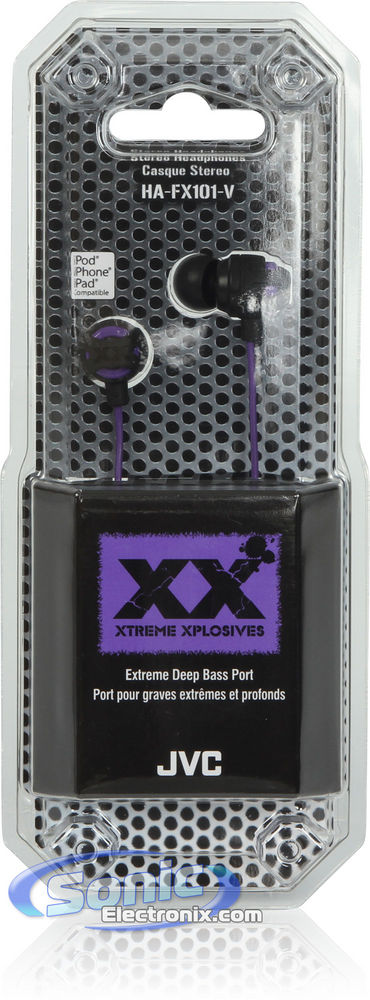 JVC HA-FX101V Xtreme Xplosives Earbuds XX In-Ear Headphones (Violet/Purple) Image 6