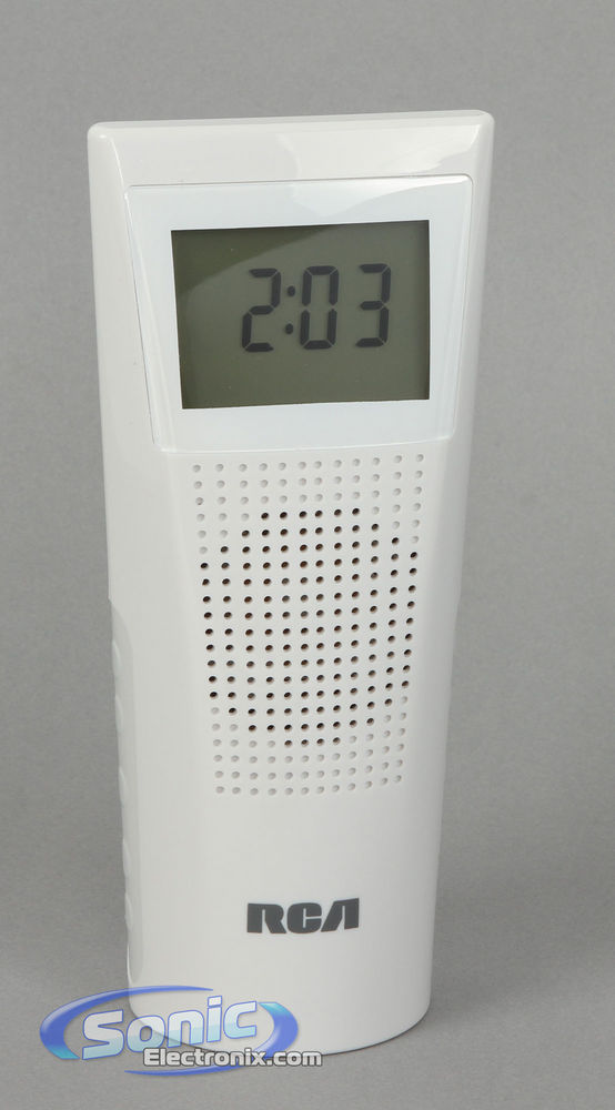 RCA BRC10TRAY Bathroom AM/FM Clock Radio (White) Image 1