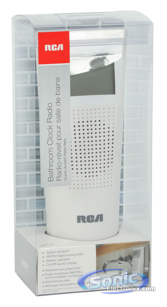 RCA BRC10TRAY Bathroom AM/FM Clock Radio (White) Image 6