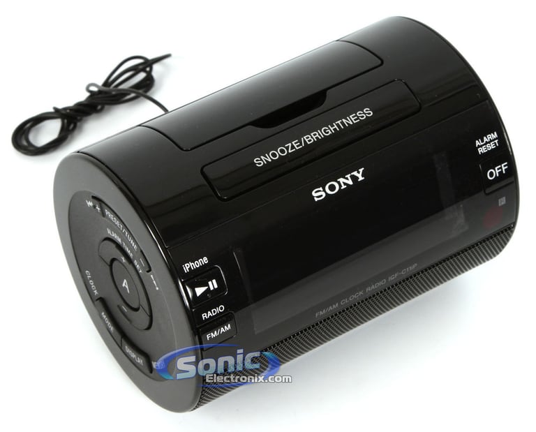 Sony ICF-C11iP/BLK AM/FM Alarm Clock Radio Lightning Dock (Black) Image 5