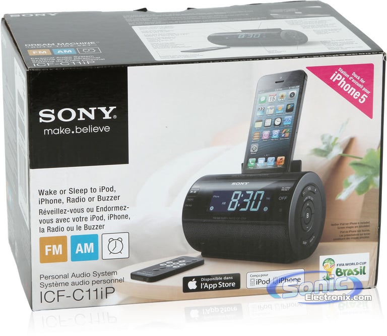 Sony ICF-C11iP/BLK AM/FM Alarm Clock Radio Lightning Dock (Black) Image 10