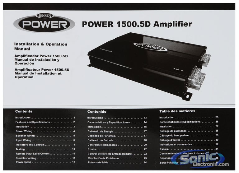 Jensen POWER1500.5D + Kicker Solo-Baric S12L34 Combo Image 13