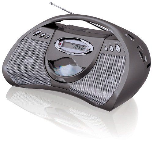 GPX BCD2306NR Portable AM/FM Radio CD Player Boombox (Gunmetal Gray) Image 1