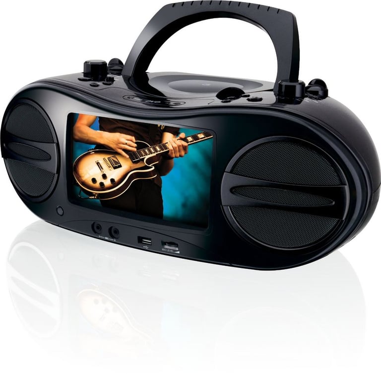 GPX BD707B Portable 7-Inch DVD/CD Player AM/FM Radio Boombox Image 1