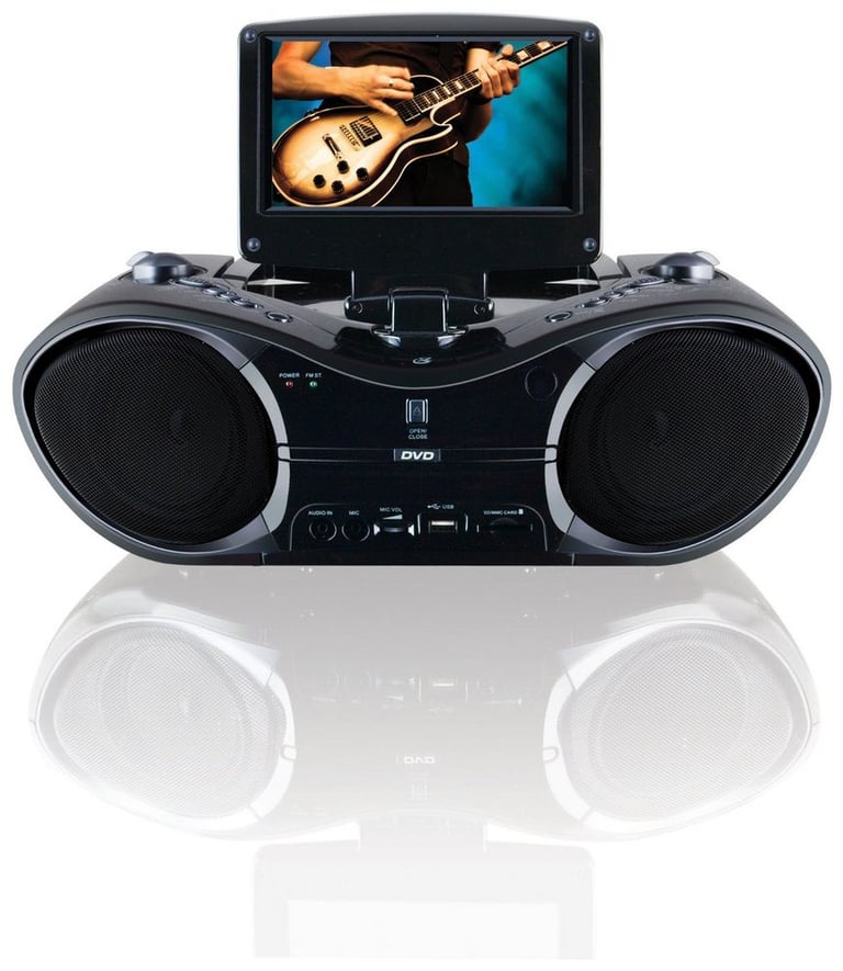 GPX BT780B Portable 7-Inch DVD/CD Player AM/FM Radio Boombox (Black) Image 2
