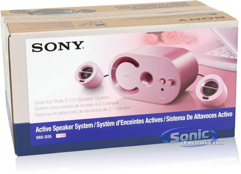 Sony SRS-D25/PNK (SRSD25/PNK) Desktop PC Computer/Laptop Speakers - Pink Image 5