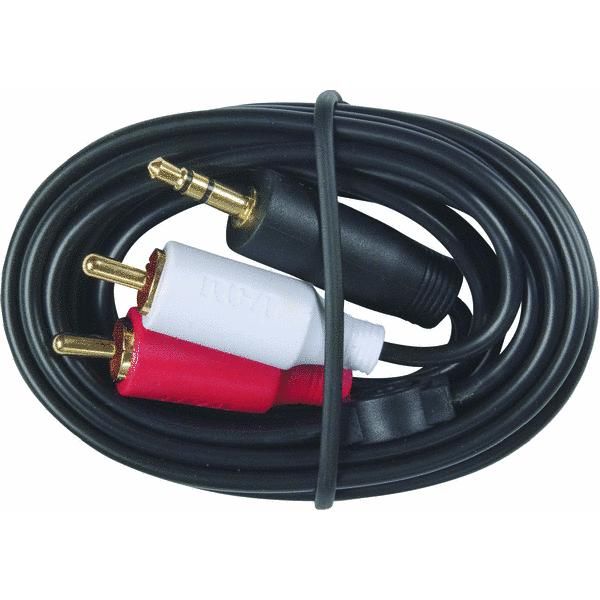 RCA AH205R (AH205N) 3-Foot 3.5mm-To-Stereo RCA Y-Adapter Plugs Image 1