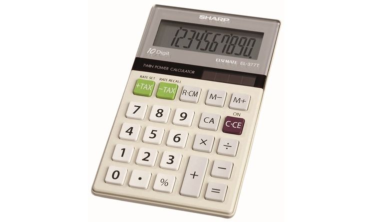 SHARP EL-377TB (EL377TB) Solar-Powered 10-Digit Calculator Image 1
