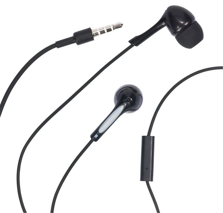 RCA HP59MIC Noise-Isolating Earbuds In-Ear Headphones (Black) Image 1
