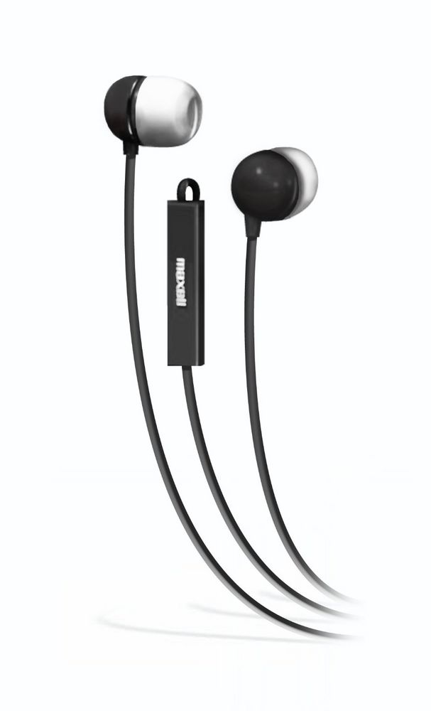Maxell IEMICBLK (190300) Stereo Earbuds In-Ear Headphones - Black Image 1