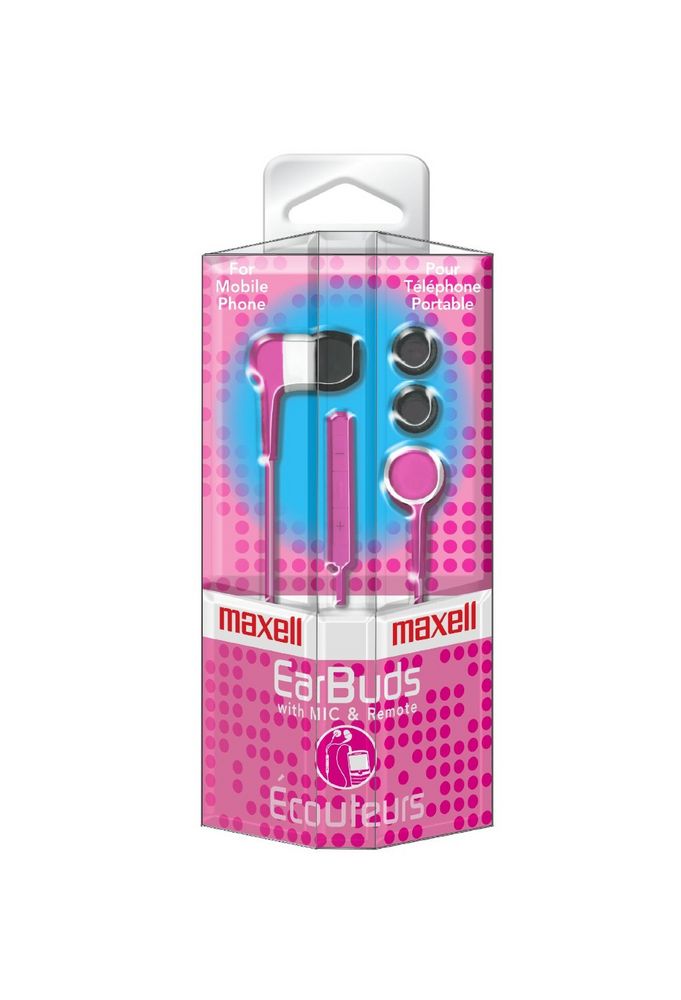 Maxell IEMICPNK (190304) Stereo Earbuds In-Ear Headphones - Pink Image 2