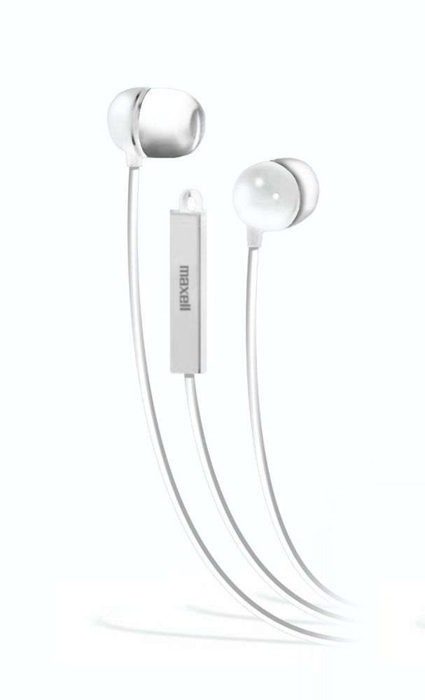 Maxell IEMICWHT (190303) Stereo Earbuds In-Ear Headphones - White Image 1