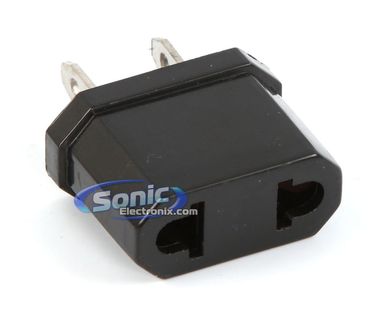 European EU to US American Plug Adapter, Travel Small Outlet Plug Image 2