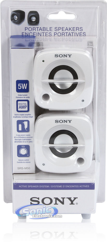 Sony SRS-M50/WC (SRSM50/WC) Portable/Desktop PC Computer Speakers - White Open Box Image 6