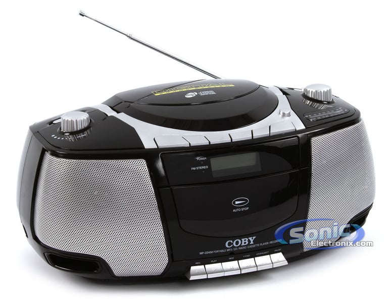 Coby MPCD450 (MP-CD450) Portable AM/FM Radio CD/Cassette Player Boombox Image 1