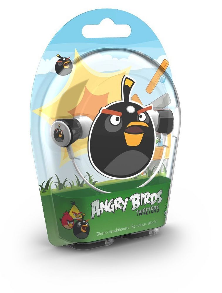 Gear4 Angry Birds Black Bomber Bird Tweeters Earbuds - HAB004G Image 2