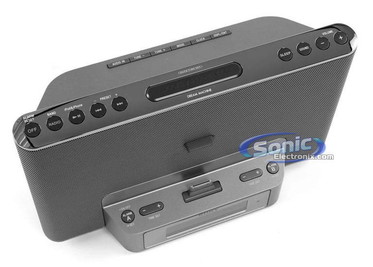 Sony ICF-CS15IP (ICFCS15IP/SC) iPhone/iPod Alarm Clock Speaker Dock - Silver Open Box Image 4